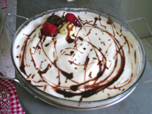 Pavê de morango com chocolate