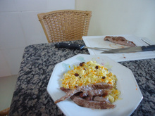 Arroz com cenoura e passas