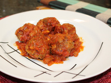 Almôndegas de proteína de soja ao molho