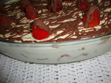 Sobremesa deliciosa de morango