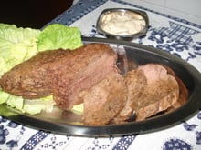 Rosbife de forno ao molho de champignon
