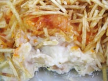 Bacalhau ao bechamel com purê de cenoura