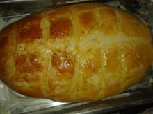 Pão recheado com mussarela da Jú