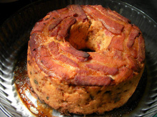 Bolo delicioso de frango com bacon