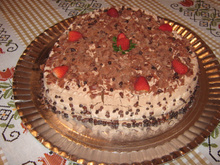 Bolo de chocolate com morango