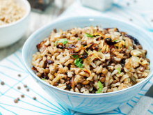 Arroz com lentilhas e passas