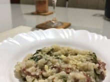 Risoto de carne seca com couve