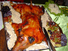 Leitão de escalope com geléia