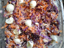 Salada crua de repolho e cenoura