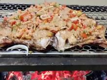 Pacu na churrasqueira