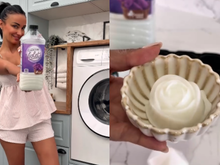 Lorena Alacis, especialista em limpeza: "Para manter minha casa com um cheiro agradável, uso este aromatizador de ambientes caseiro com amaciante de roupas, gelatina e bicarbonato de sódio."