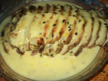 Lombo suíno ao molho de maracujá