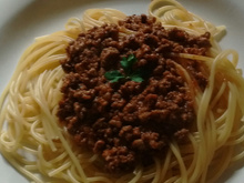 Macarrão com molho à bolonhesa vegetariano