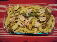Penne com queijo e presunto muito fácil