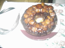 Bolo caramelado de banana