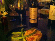 Risoto de presunto de Parma com aspargos e molho de espinafre