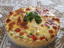 Quiche de palmito e alho-poró