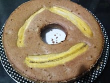 Bolo de banana com aveia
