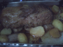 Lombo de porco com batatas