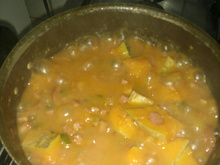 Abóbora com linguiça calabresa da Débora