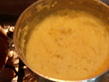 Purê de batatas para cachorro quente