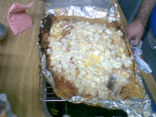 Piava ou dourado assado ao molho de camarão