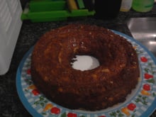 Pudim de pão com uva passa