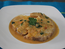 Filés de cação ao leite de coco