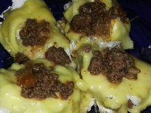 Tapioca de carne e queijo