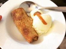 Rolinhos de banana com doce de leite