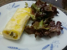 Canelone de ricota, frango e espinafre