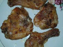 Coxa de frango assado com maionese