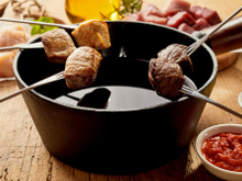 Fondue de carne saudável - sem óleo.