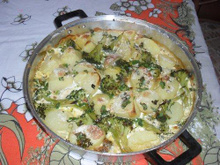 Filé de peixe com brócolis e batata