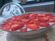 Pavê de morango e chocolate