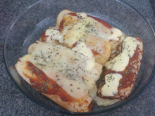 Panquecas de presunto e queijo com molho branco
