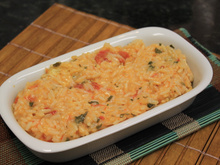 Risoto de tomate seco com rúcula fresquinha