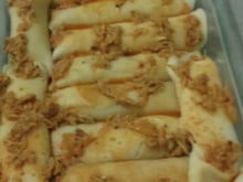 Panqueca de frango ao molho 4 queijos
