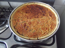 Torta aberta de camarão