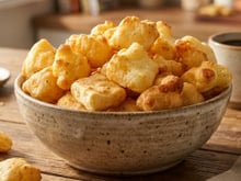 Tapioca na airfryer em forma de snack crocante e proteico