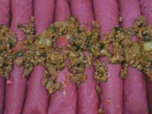 Panqueca com massa de beterraba