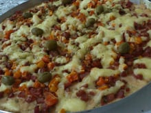 Pizza de frango sem massa
