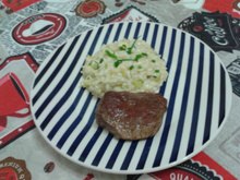 Risoto de brie com abobrinha