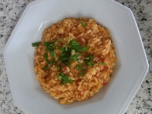 Risoto de lagostim com tomate