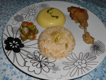 Galinha caipira com quiabo