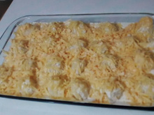 Frango gratinado ao molho de leite de coco