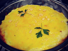 Bolo de batata com carne e queijo