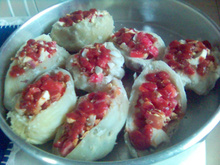 Batata doce recheada de forno