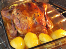 Chester assado e molhadinho