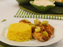 Frango assado com maionese e creme de cebola